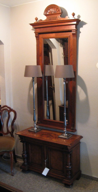 Gründerzeit Spiegel mit Unterschrank - Artikel Details - Antik Alteschmiede